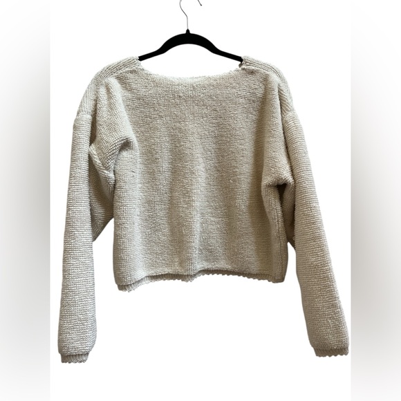 Flashback Handcrafted Cotton Cropped Cardigan | Cottagecore Chunky Knit | S/M - Picture 3 of 6